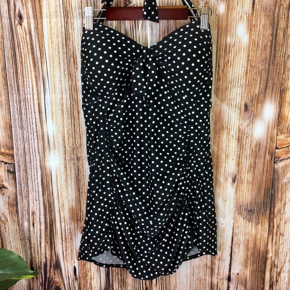 MERONA POLKA DOT RETRO STYLE ONE PIECE SWIMSUIT - Picture 4 of 14